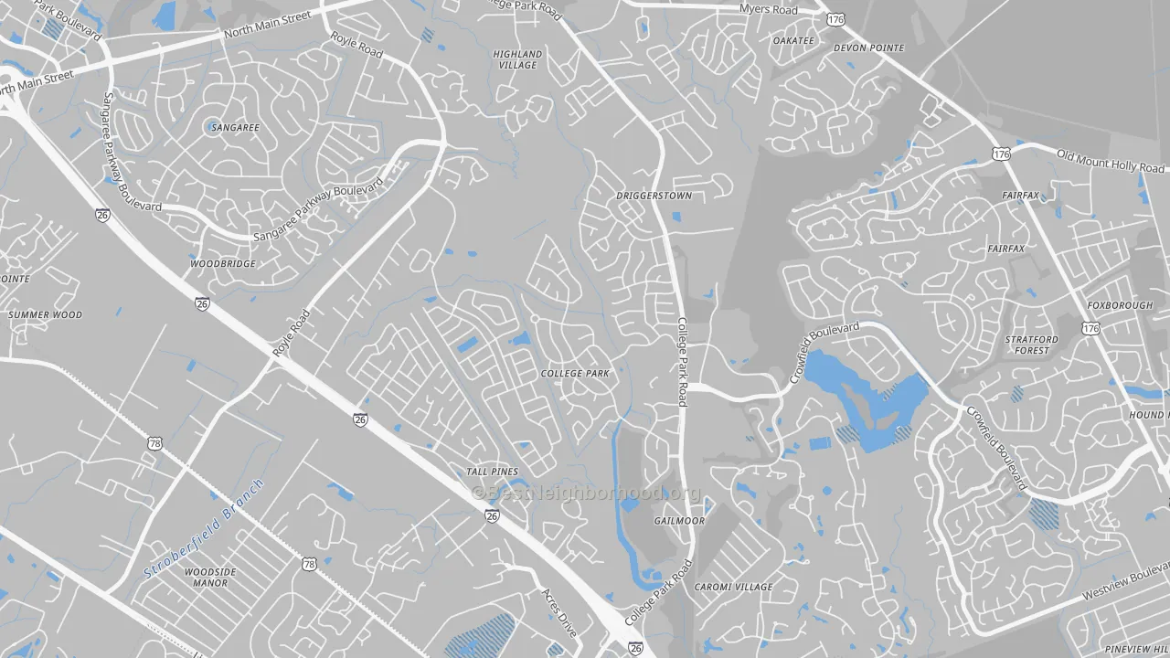 Transit Grade map of College Park, Ladson, SC