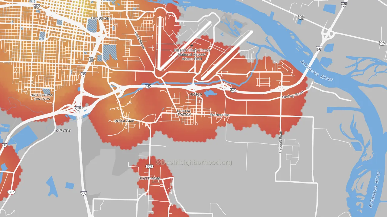 Transit Grade map of College Station, AR