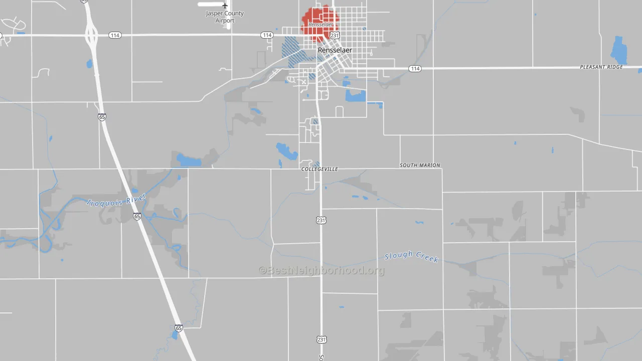 Transit Grade map of Collegeville, IN