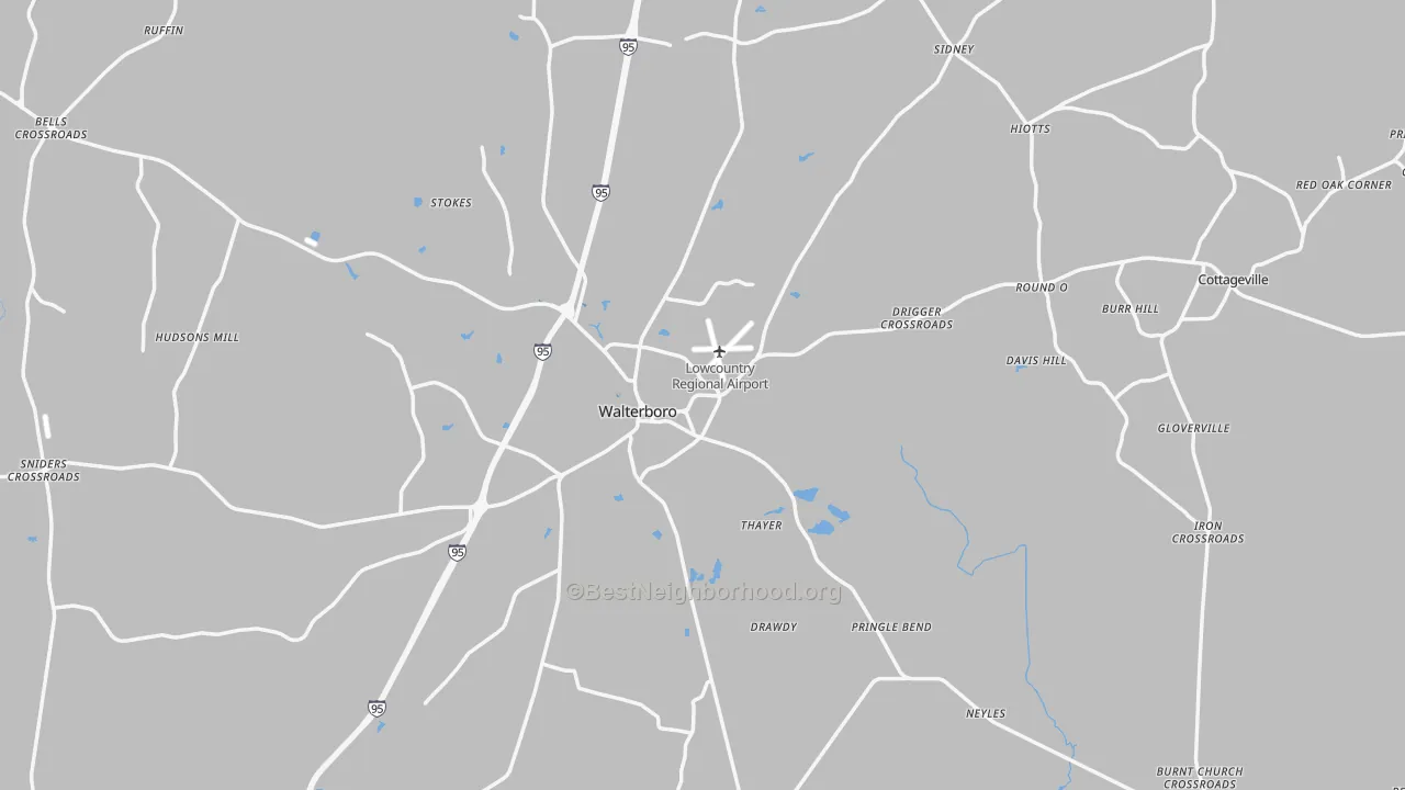 Transit Grade map of Colleton County, SC