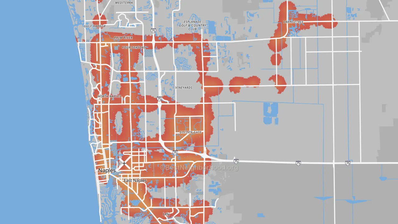 Transit Grade map of Collier County, FL