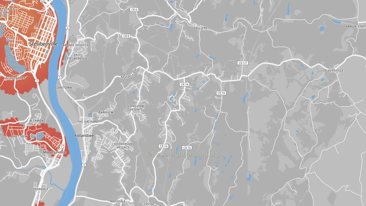 Transit Grade map of Colliers, WV