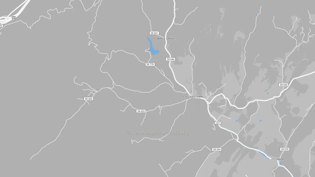 Transit Grade map of Collierstown, VA