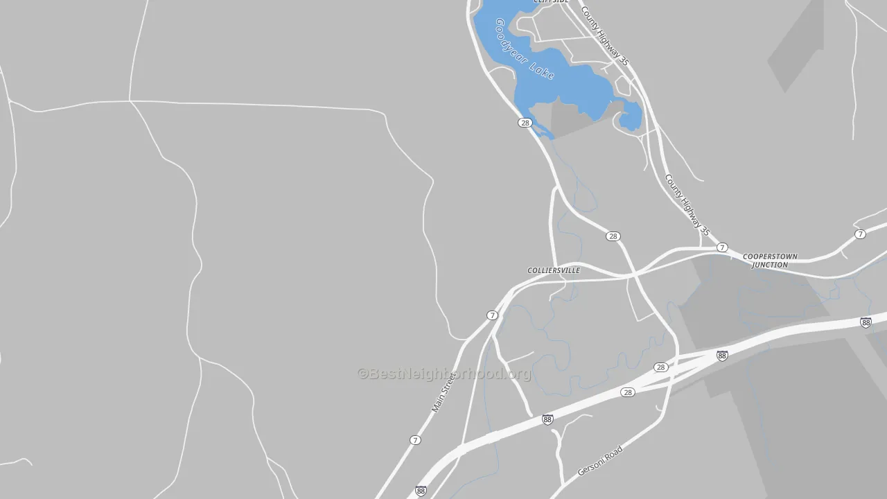 Transit Grade map of Colliersville, NY