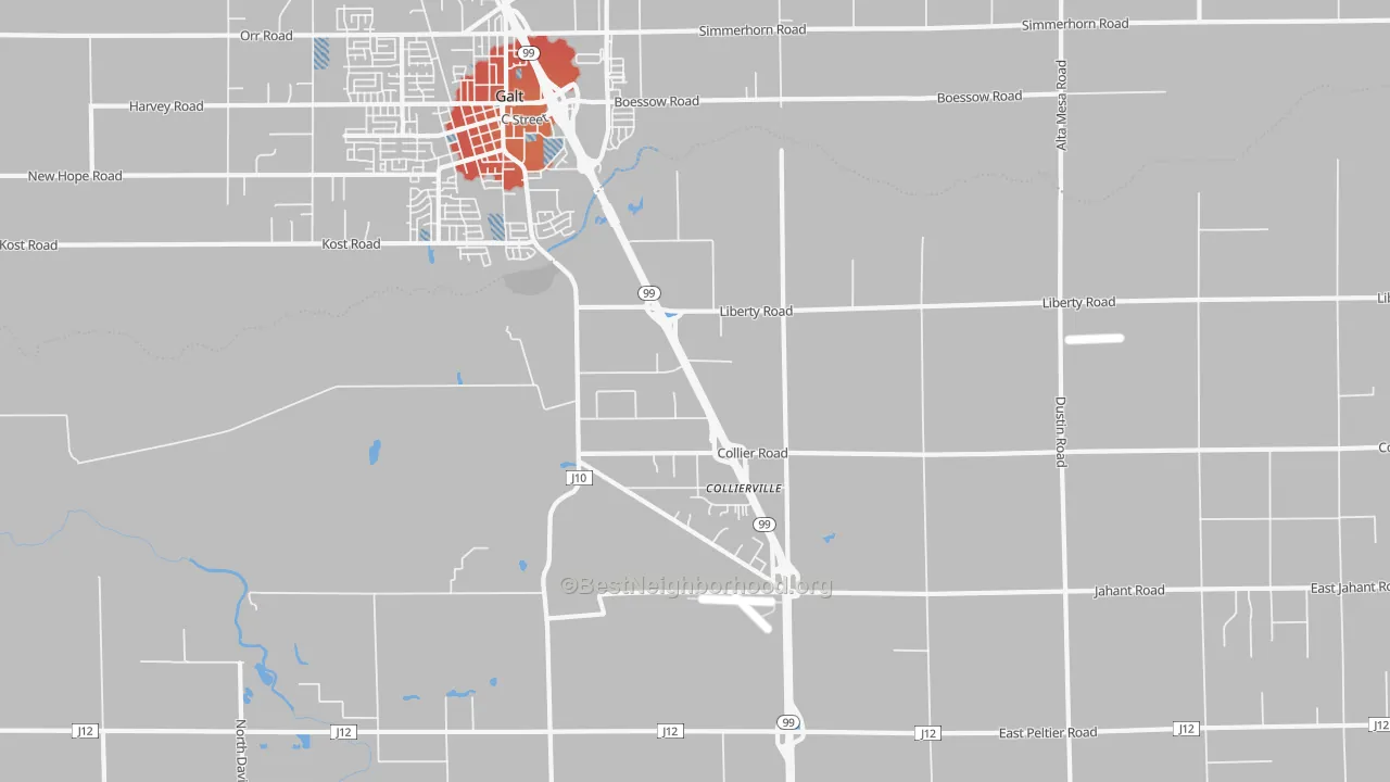 Transit Grade map of Collierville, CA