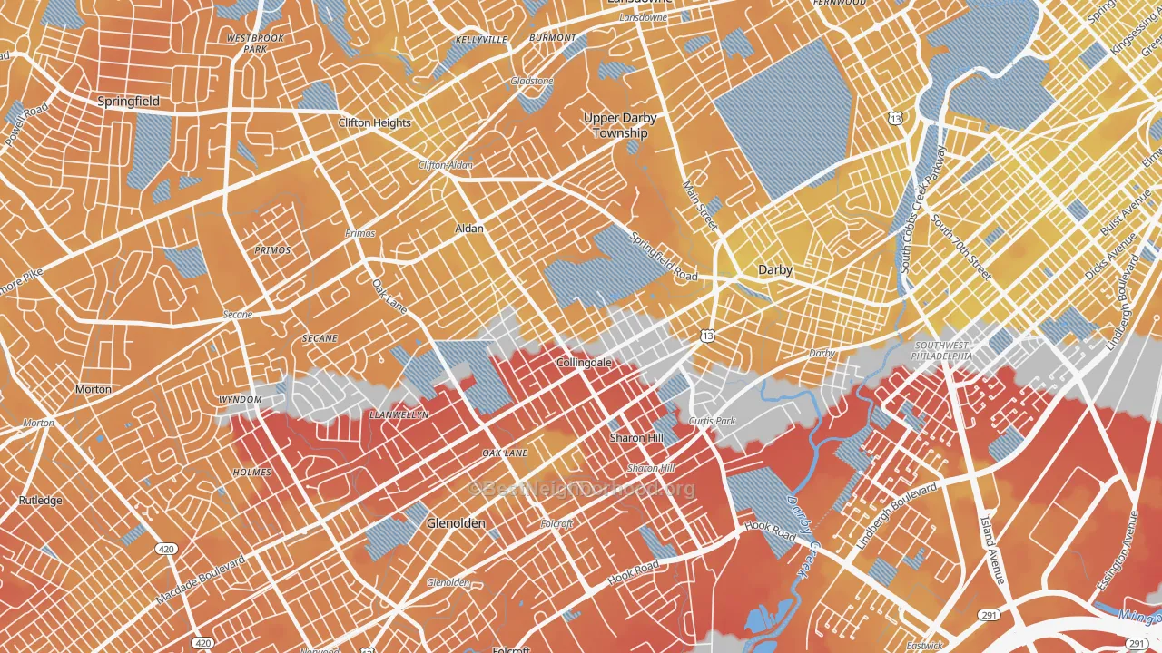Transit Grade map of Collingdale, PA
