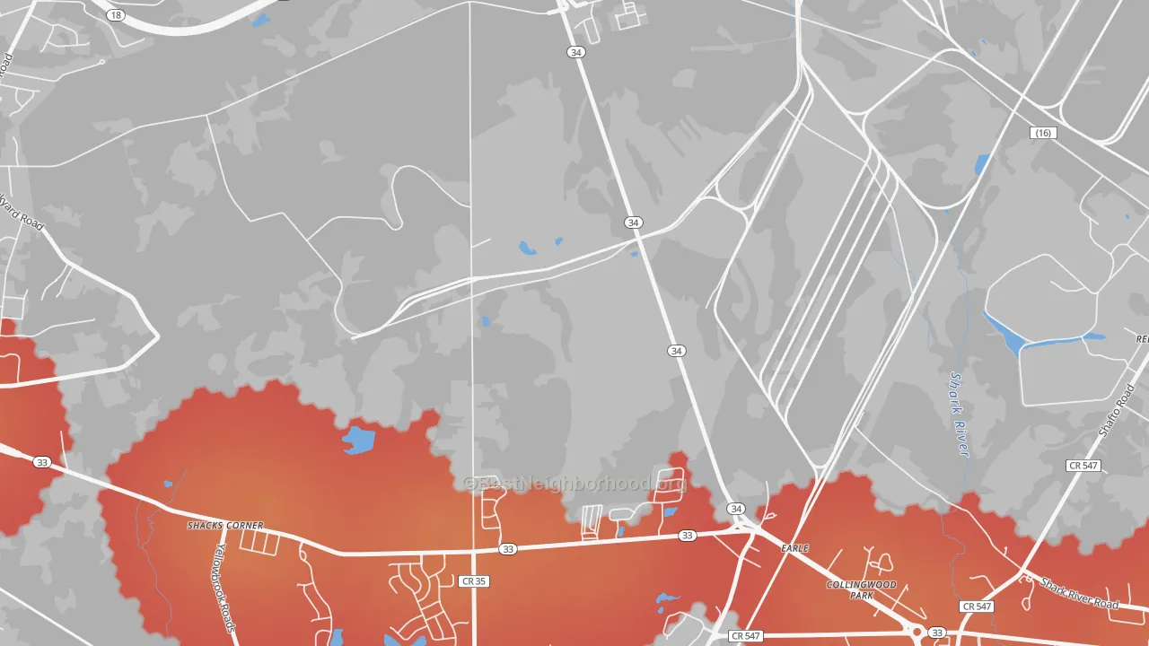 Transit Grade map of Collingwood Park, NJ