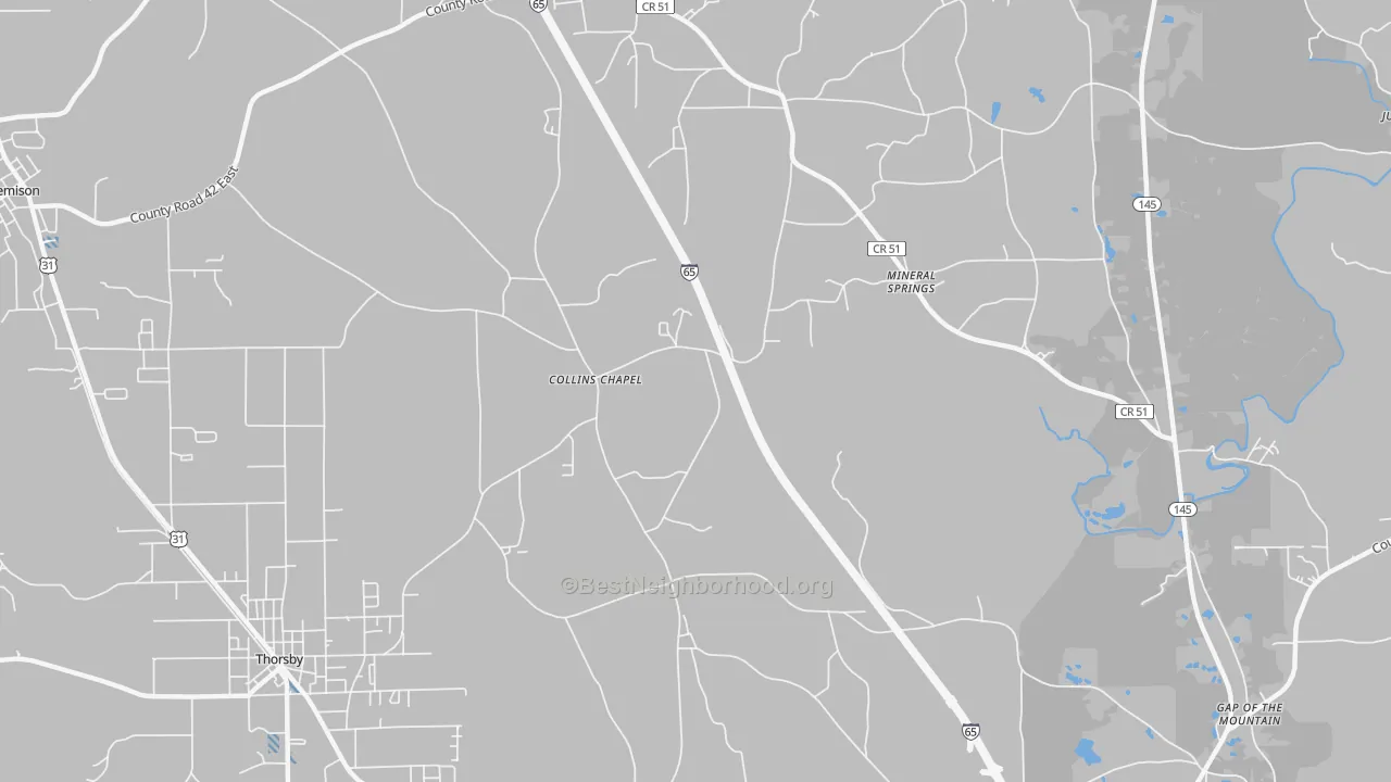 Transit Grade map of Collins Chapel, AL