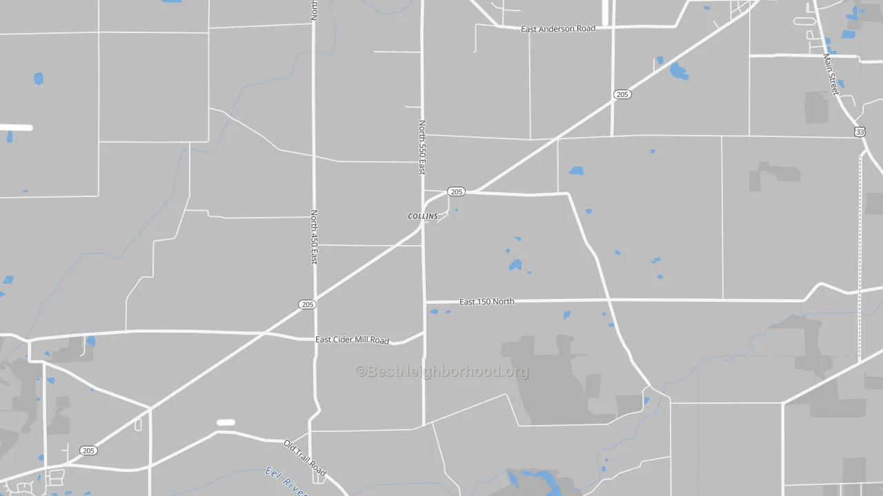 Transit Grade map of Collins, IN