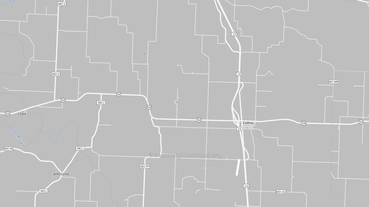 Transit Grade map of Collins, MO