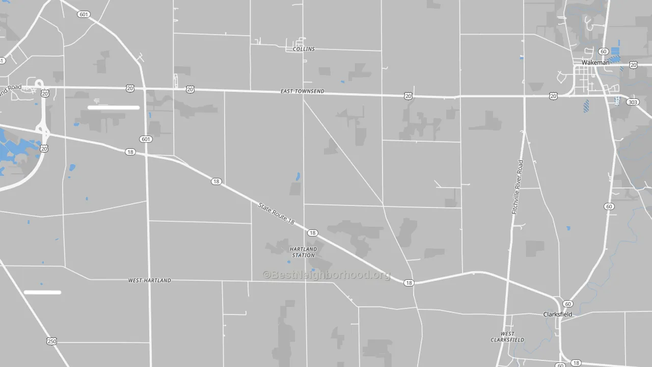 Transit Grade map of Collins, OH
