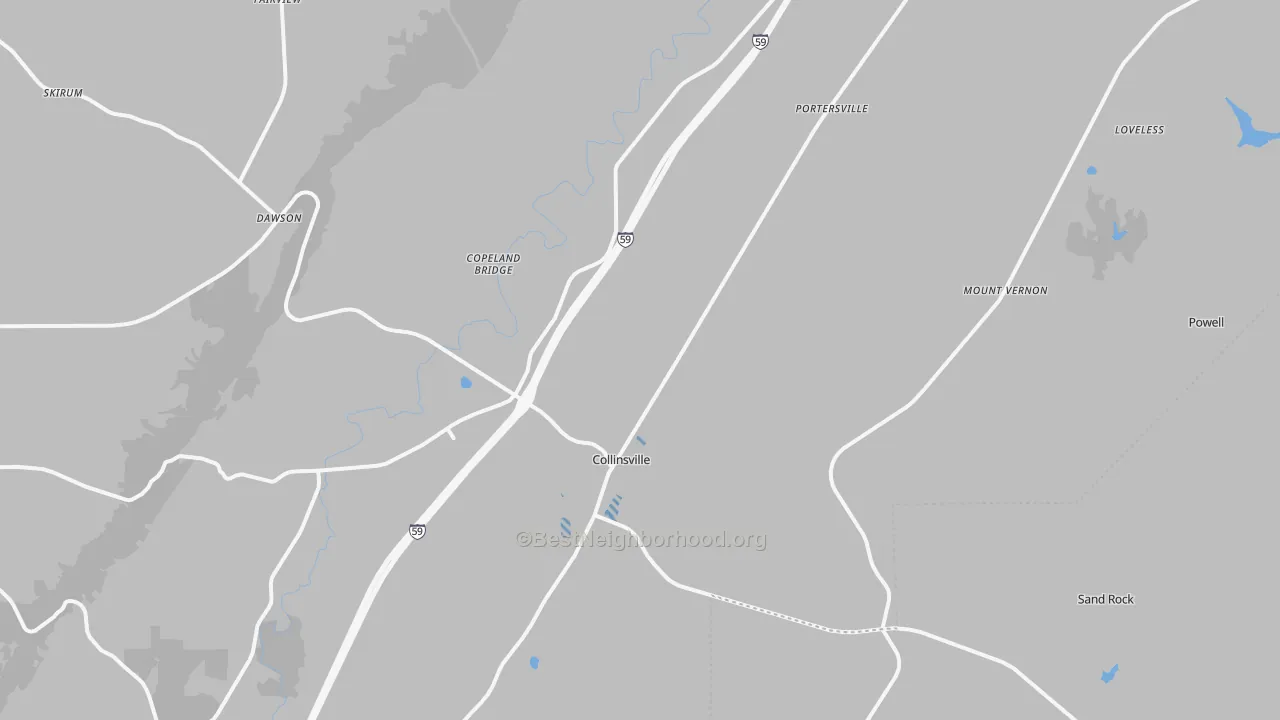 Transit Grade map of Collinsville, AL