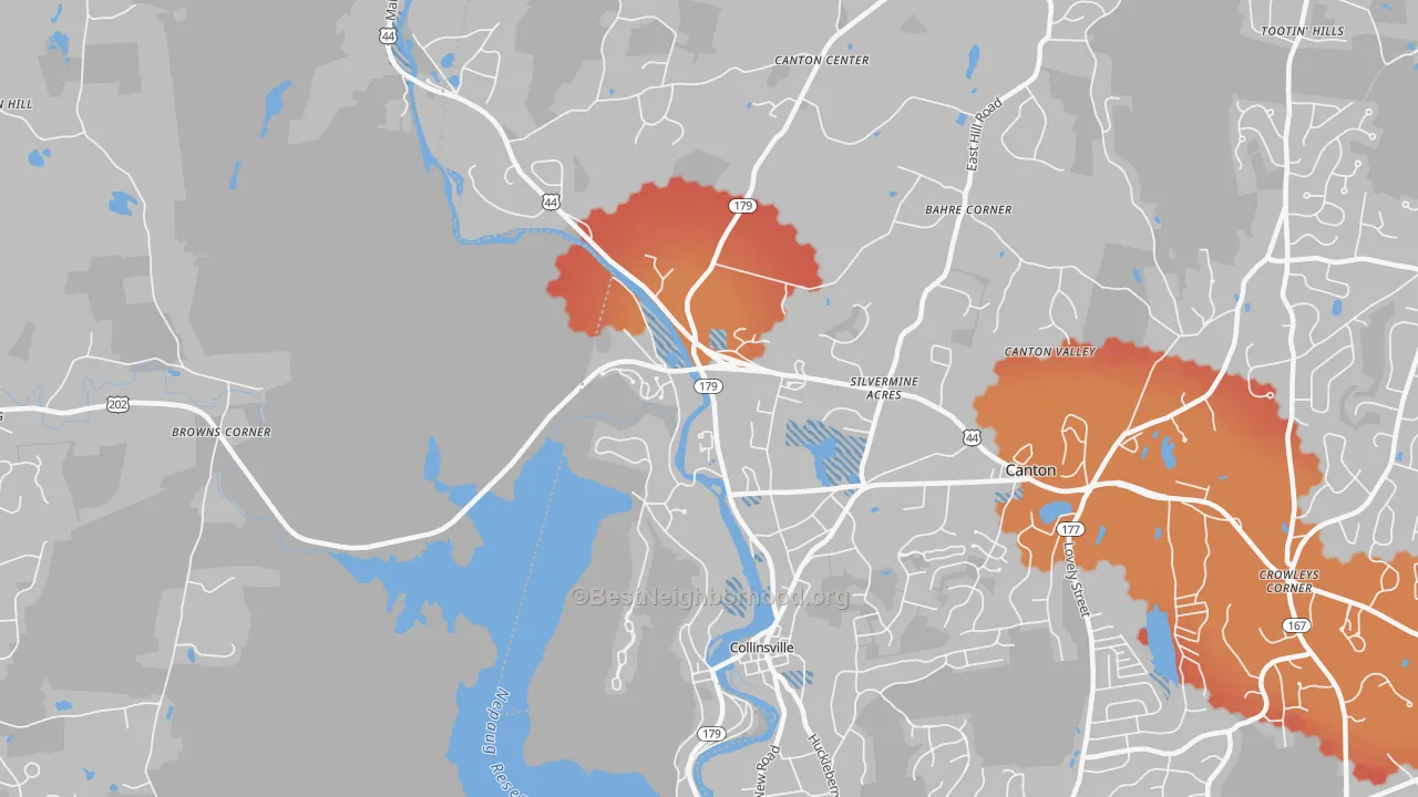 Transit Grade map of Collinsville, CT