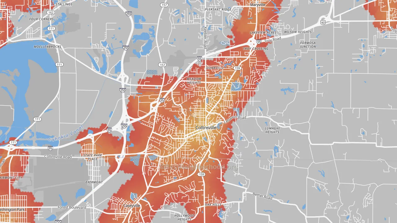 Transit Grade map of Collinsville, IL