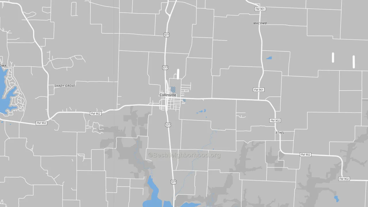 Transit Grade map of Collinsville, TX