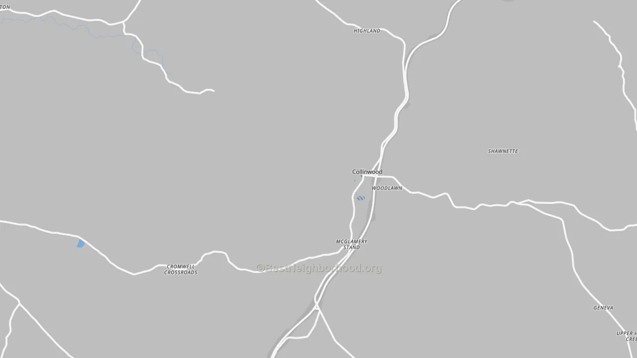 Transit Grade map of Collinwood, TN