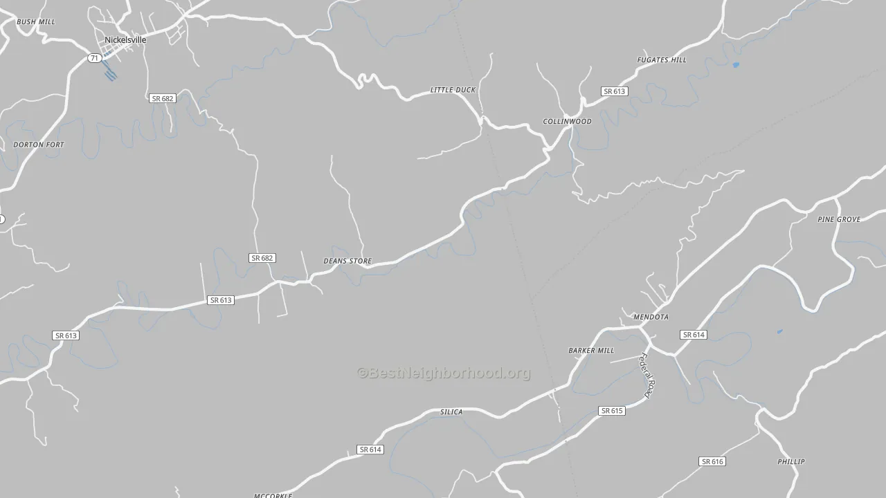 Transit Grade map of Collinwood, VA