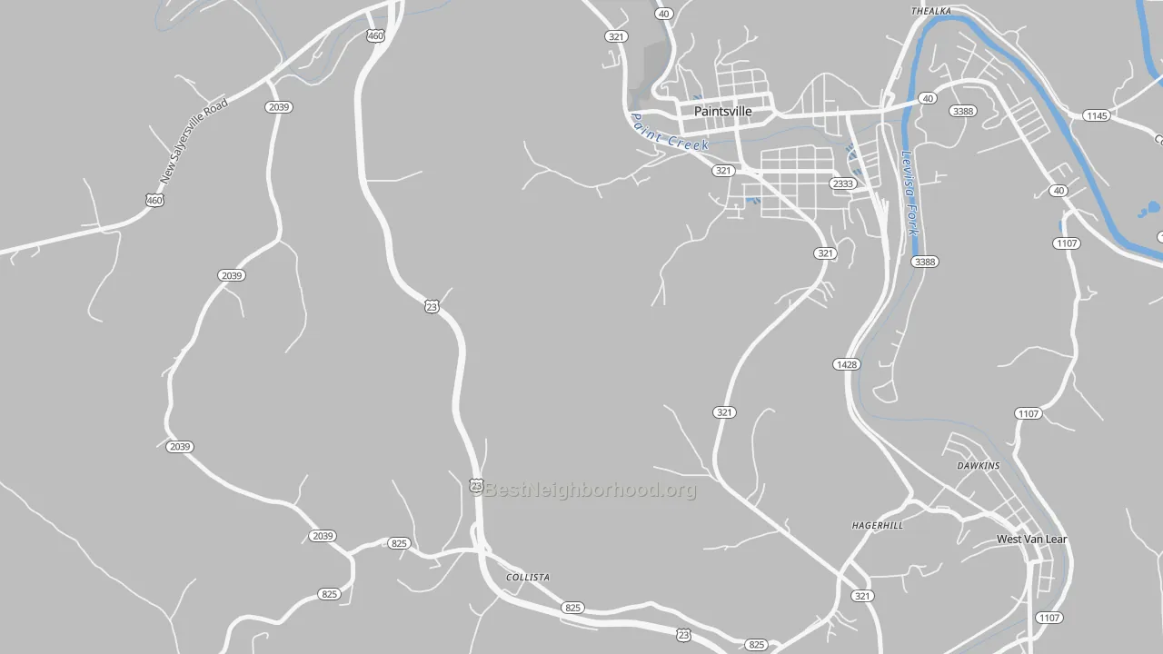 Transit Grade map of Collista, KY