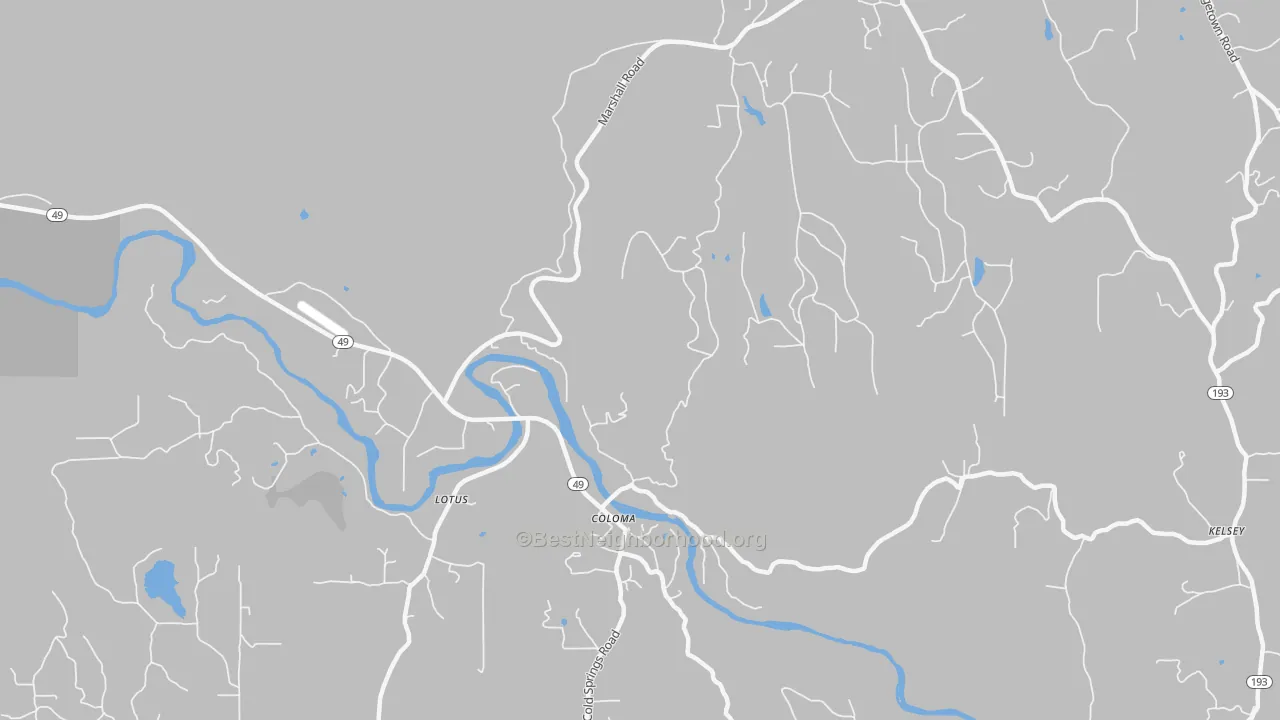 Transit Grade map of Coloma, CA