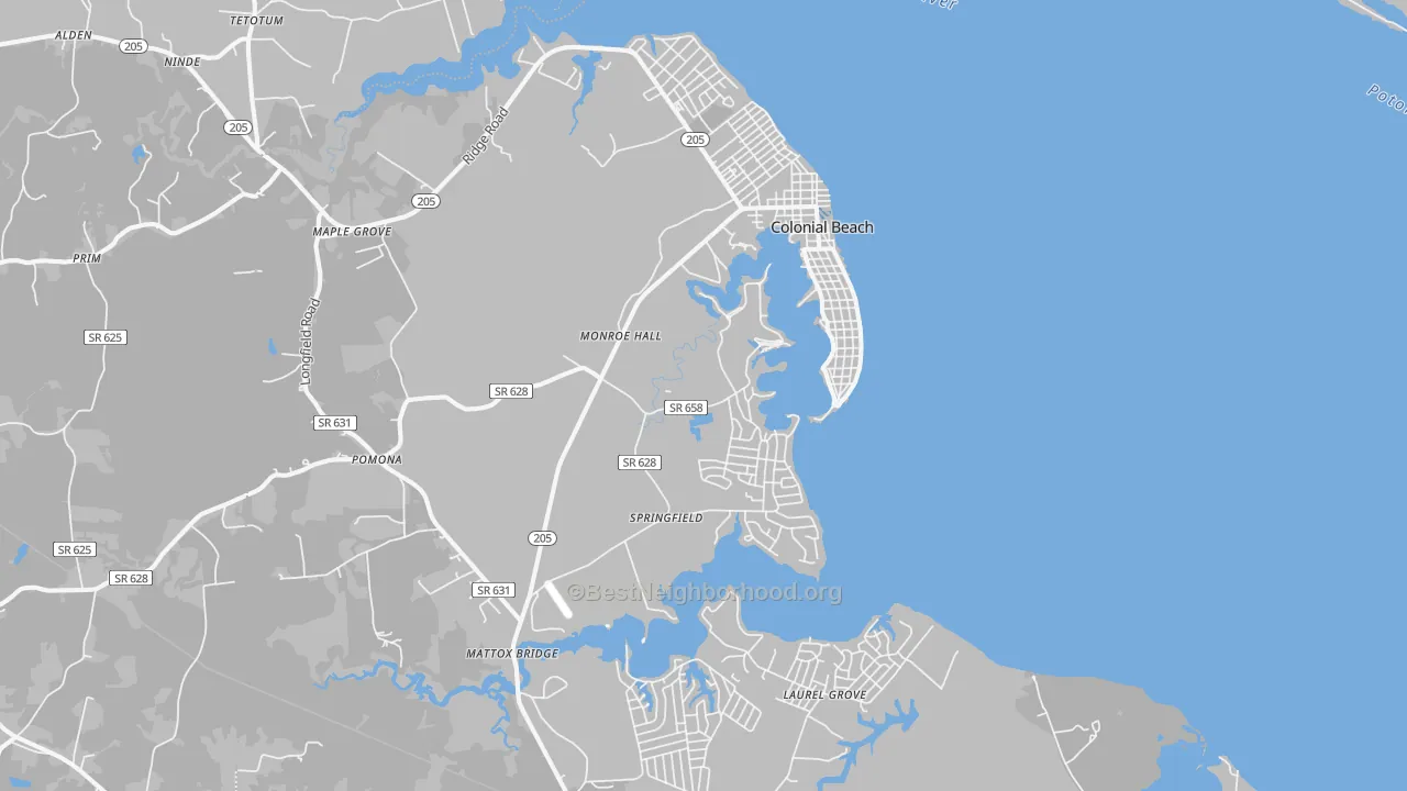 Transit Grade map of Colonial Beach, VA