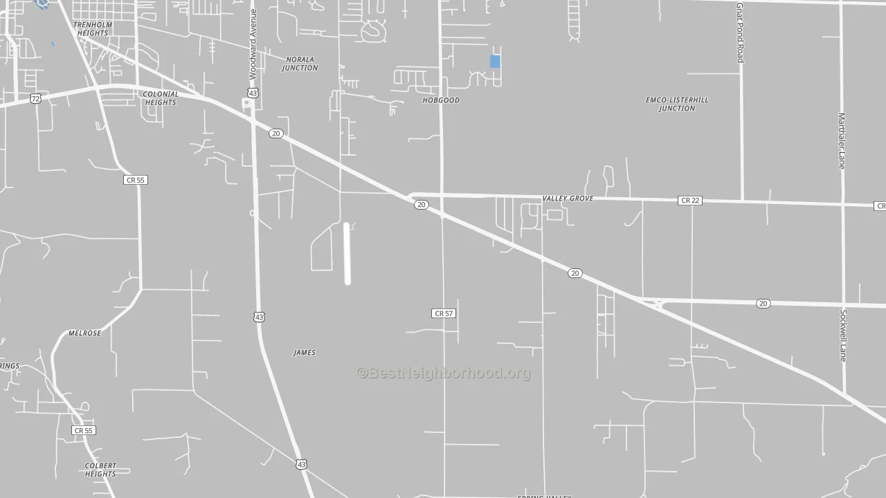 Transit Grade map of Colonial Heights, AL