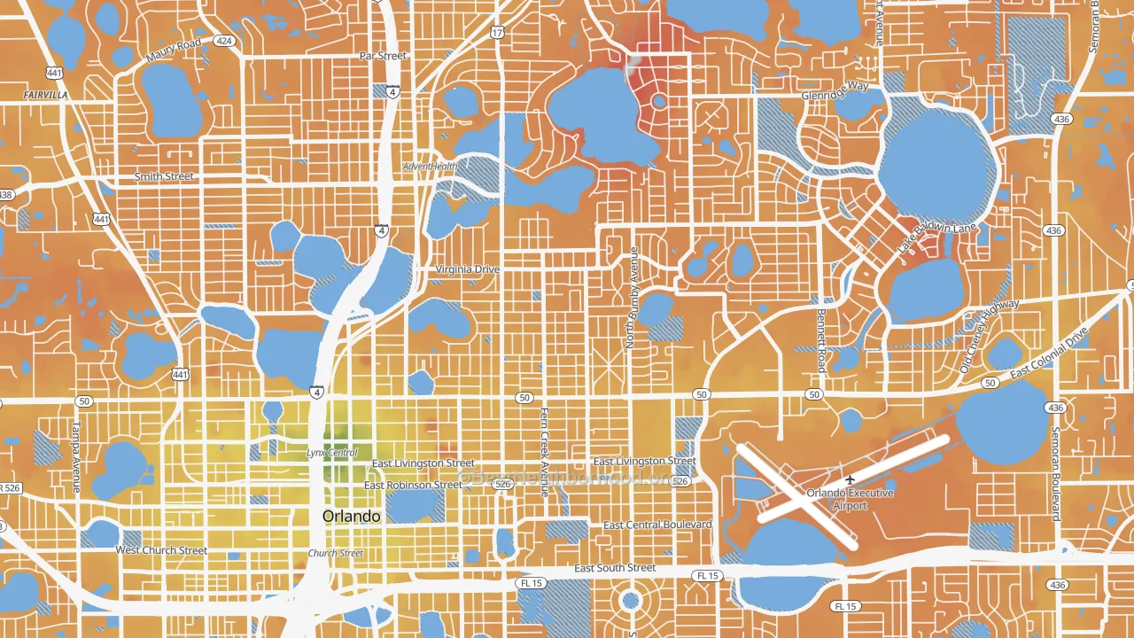 Transit Grade map of Colonicaltown North, Orlando, FL
