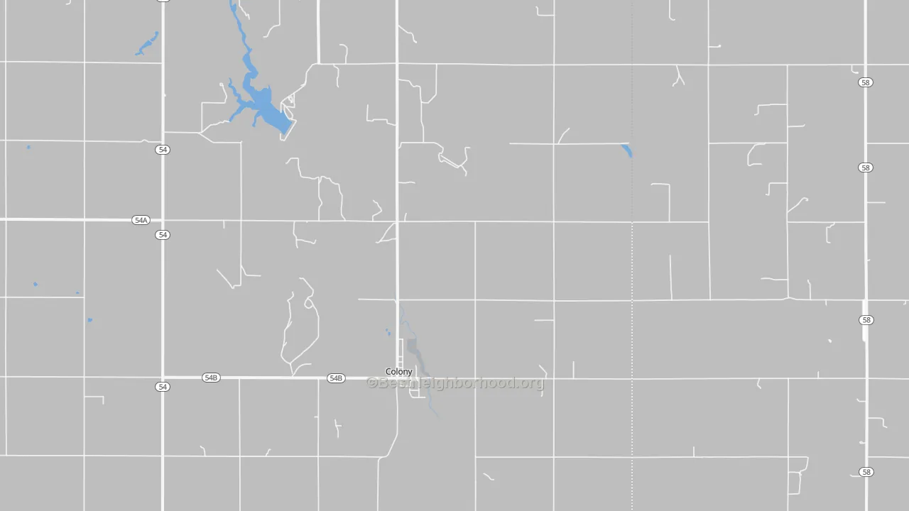 Transit Grade map of Colony, OK