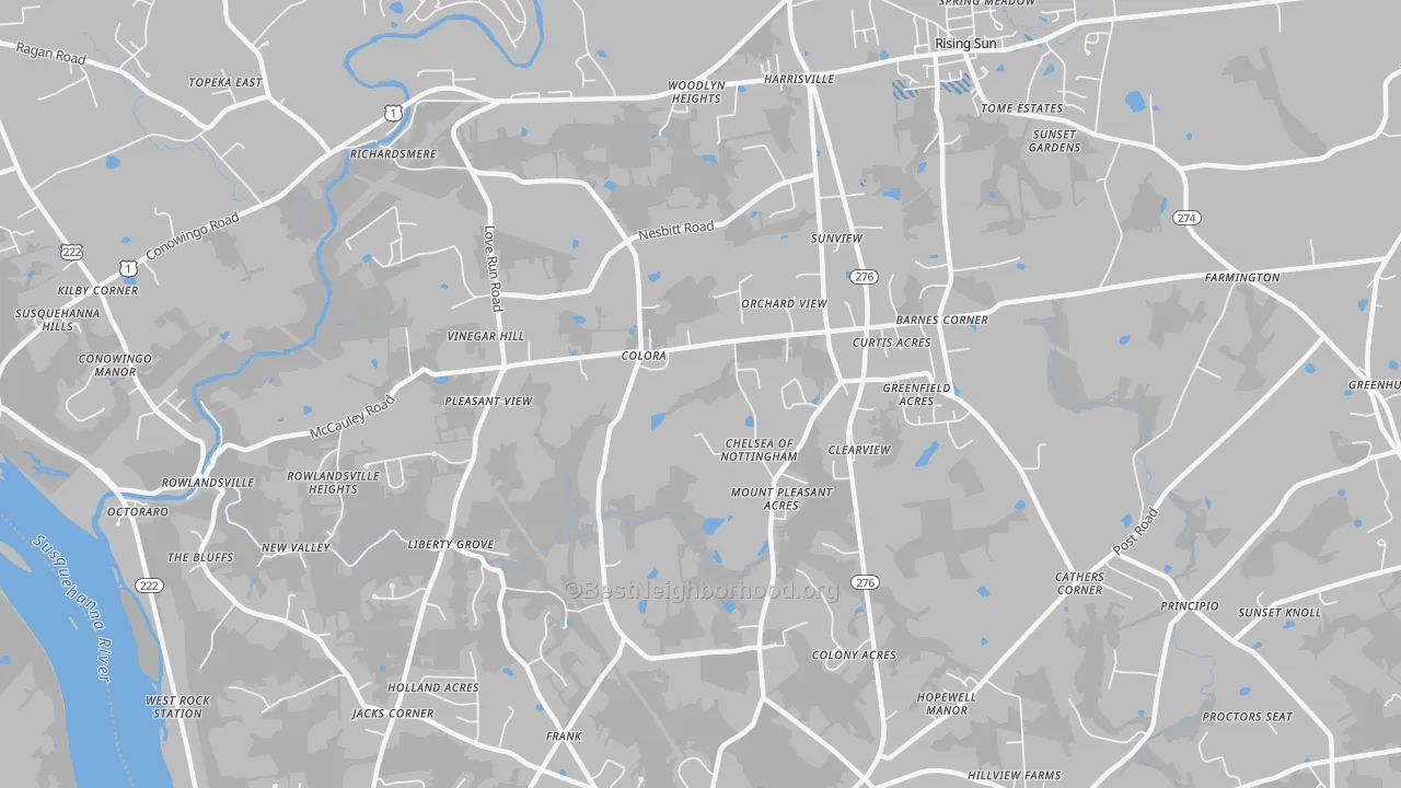 Transit Grade map of Colora, MD