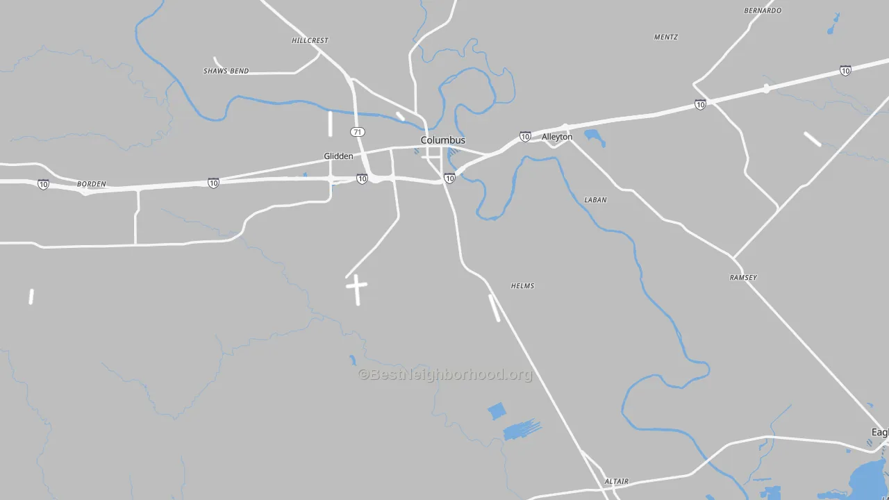 Transit Grade map of Colorado County, TX