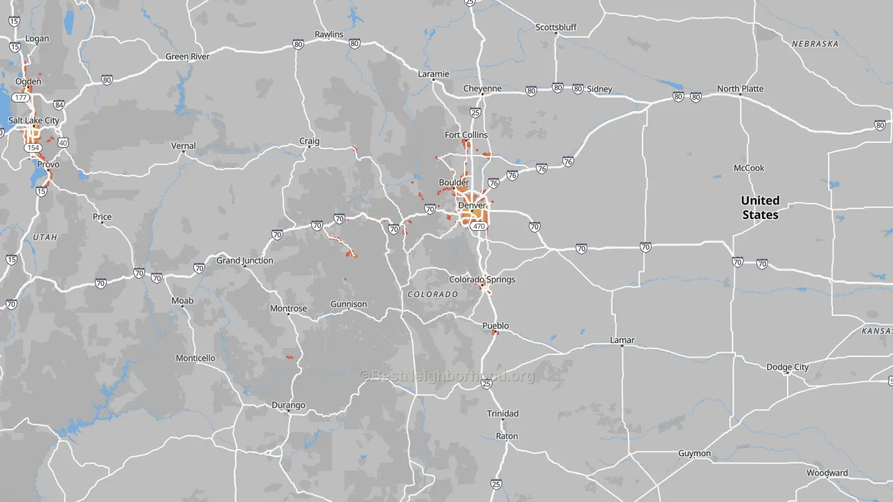 Transit Grade map of Colorado