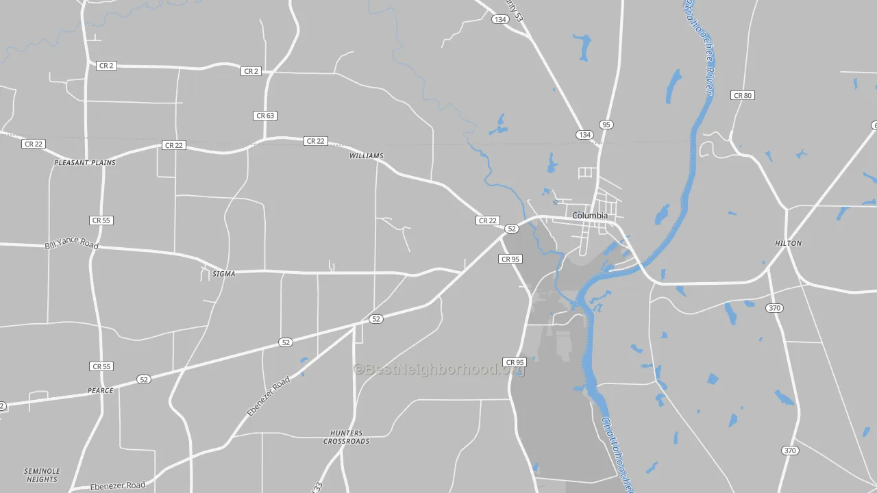 Transit Grade map of Columbia, AL
