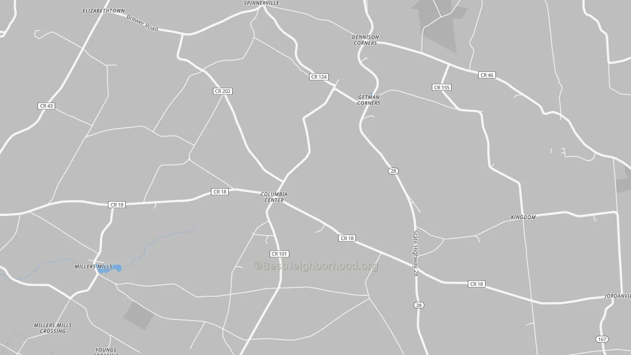 Transit Grade map of Columbia Center, NY