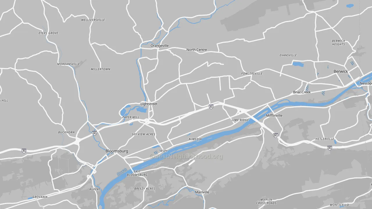 Transit Grade map of Columbia County, PA
