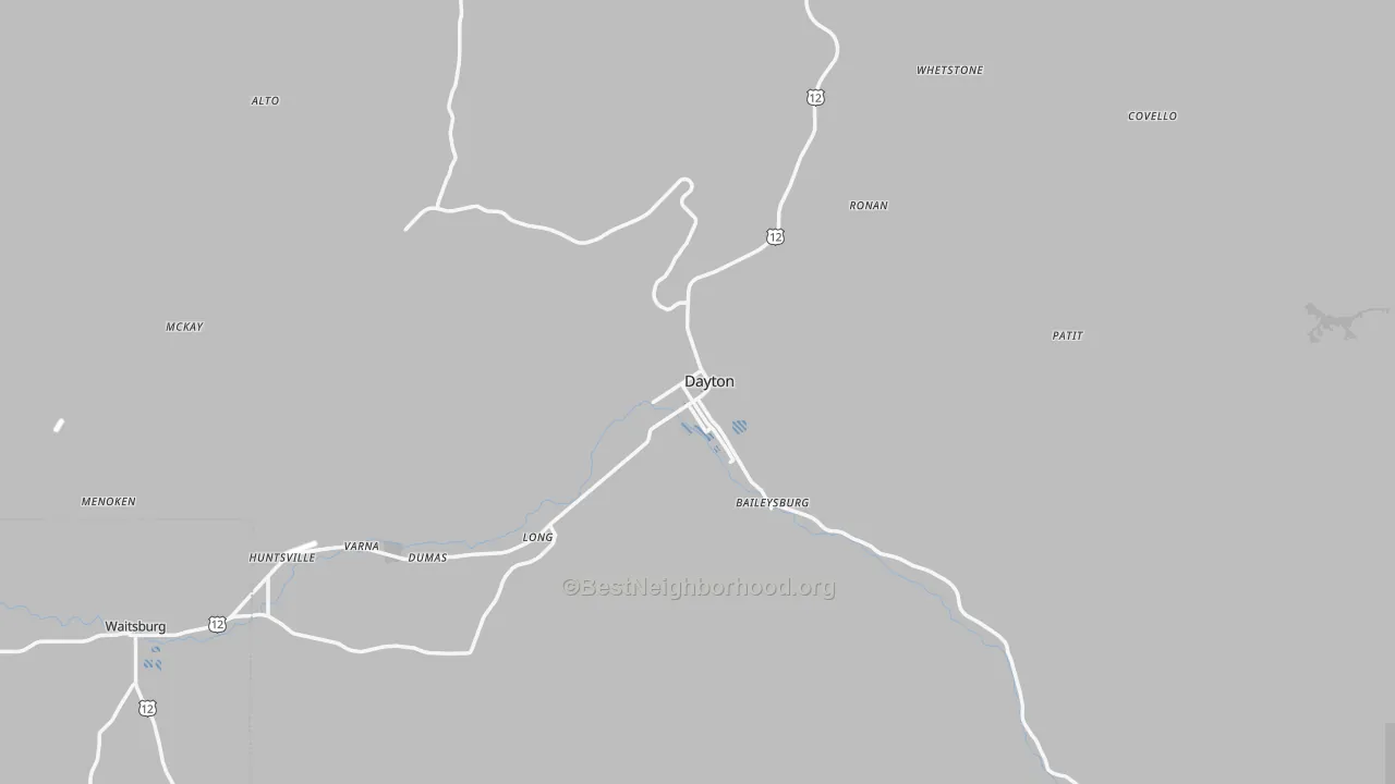 Transit Grade map of Columbia County, WA