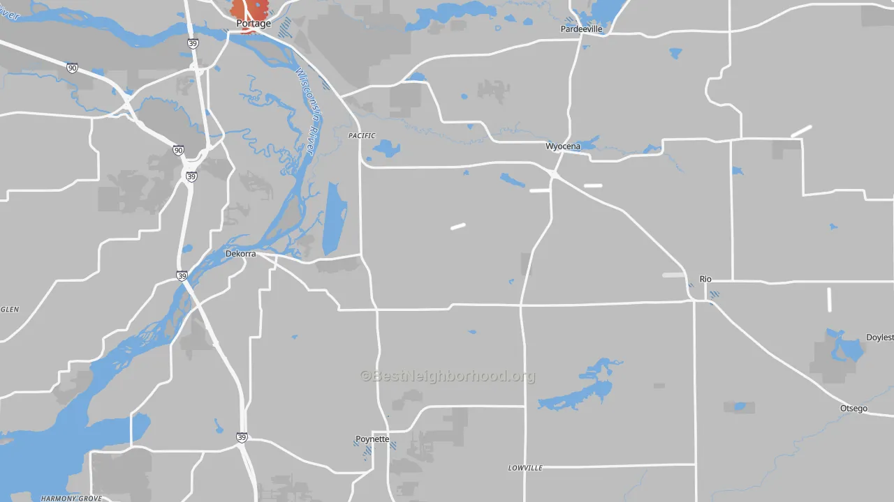 Transit Grade map of Columbia County, WI