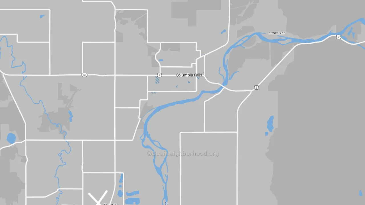 Transit Grade map of Columbia Falls, MT
