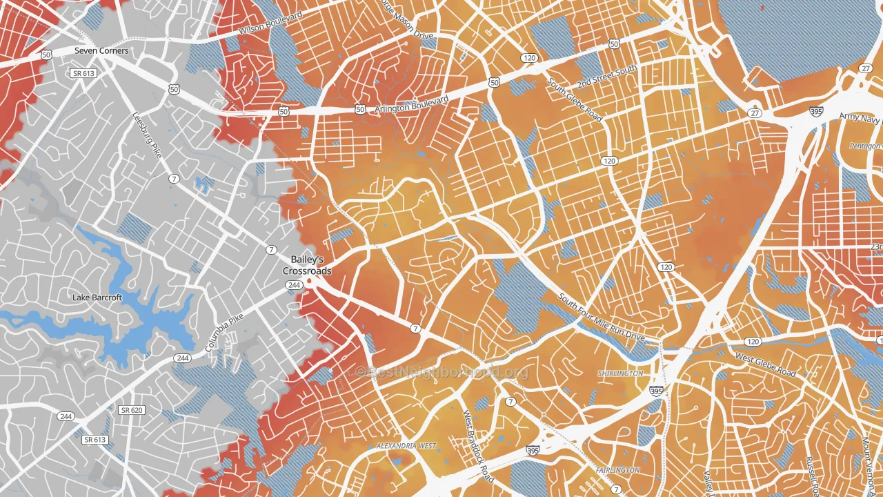 Transit Grade map of Columbia Forest, Arlington, VA