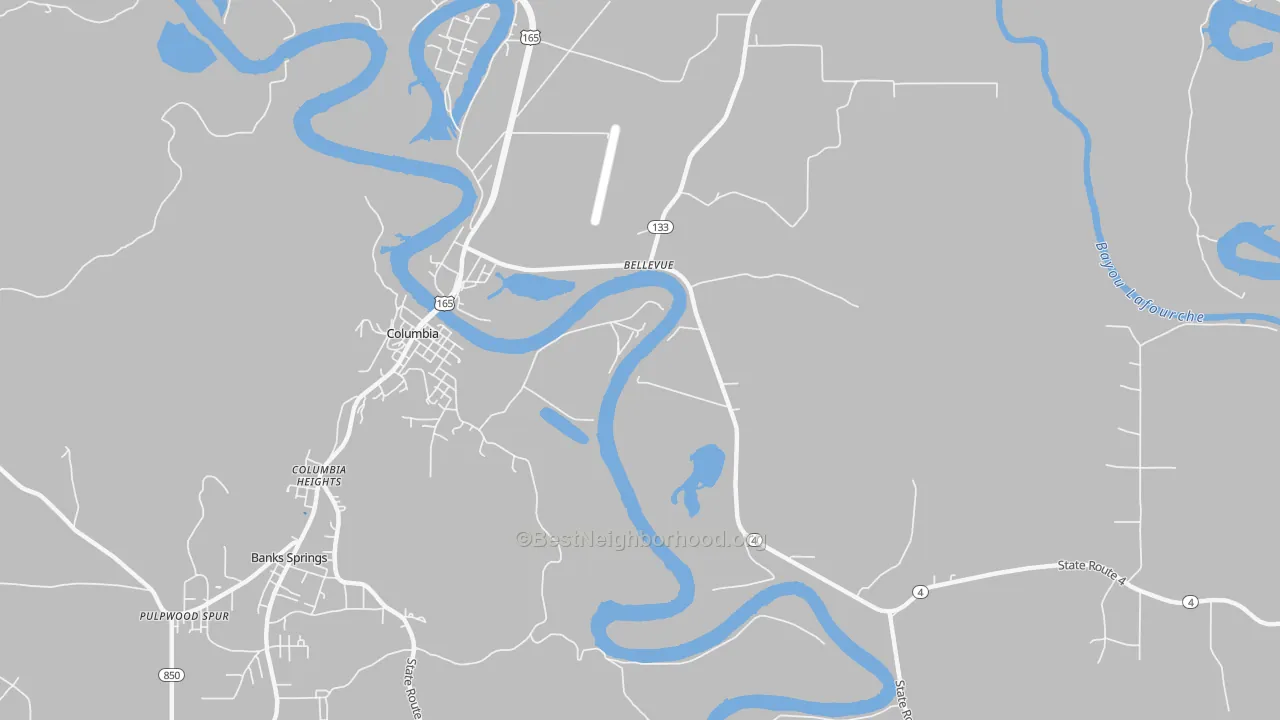 Transit Grade map of Columbia Heights, LA