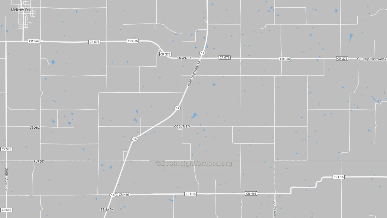 Transit Grade map of Columbia, IA
