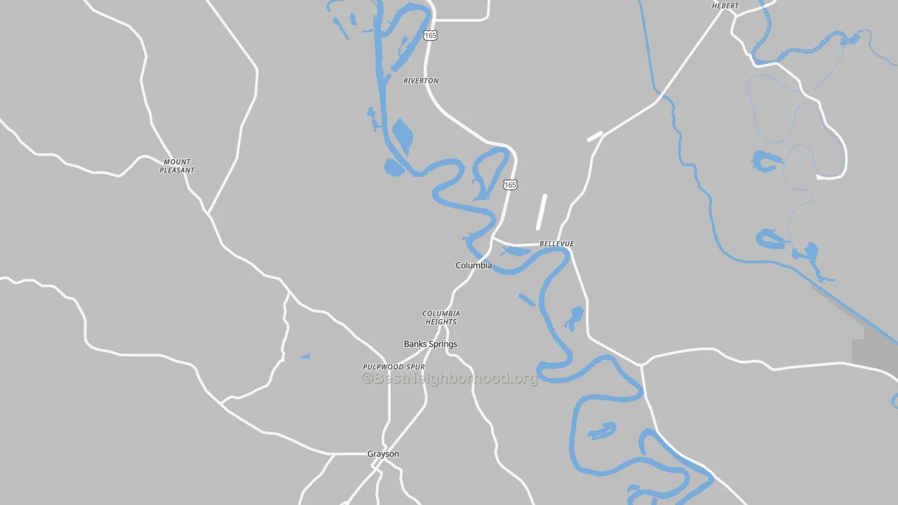 Transit Grade map of Columbia, LA