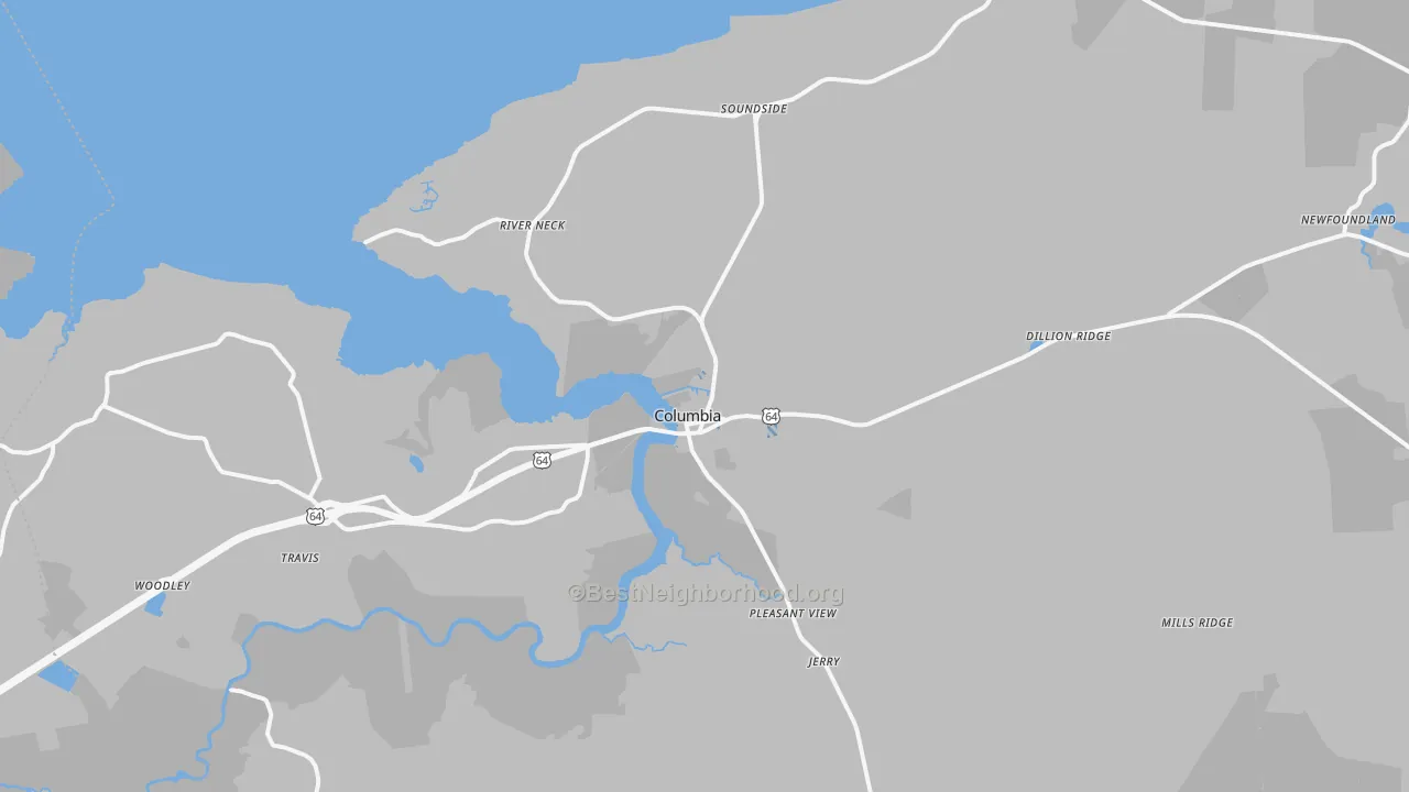 Transit Grade map of Columbia, NC