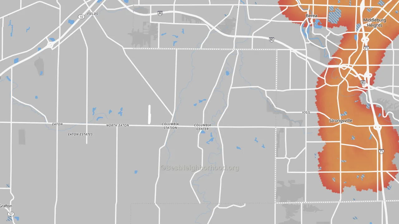 Transit Grade map of Columbia Station, OH
