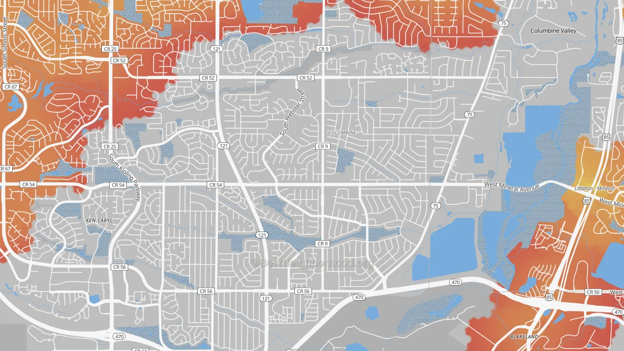 Transit Grade map of Columbine Knolls South, Columbine, CO