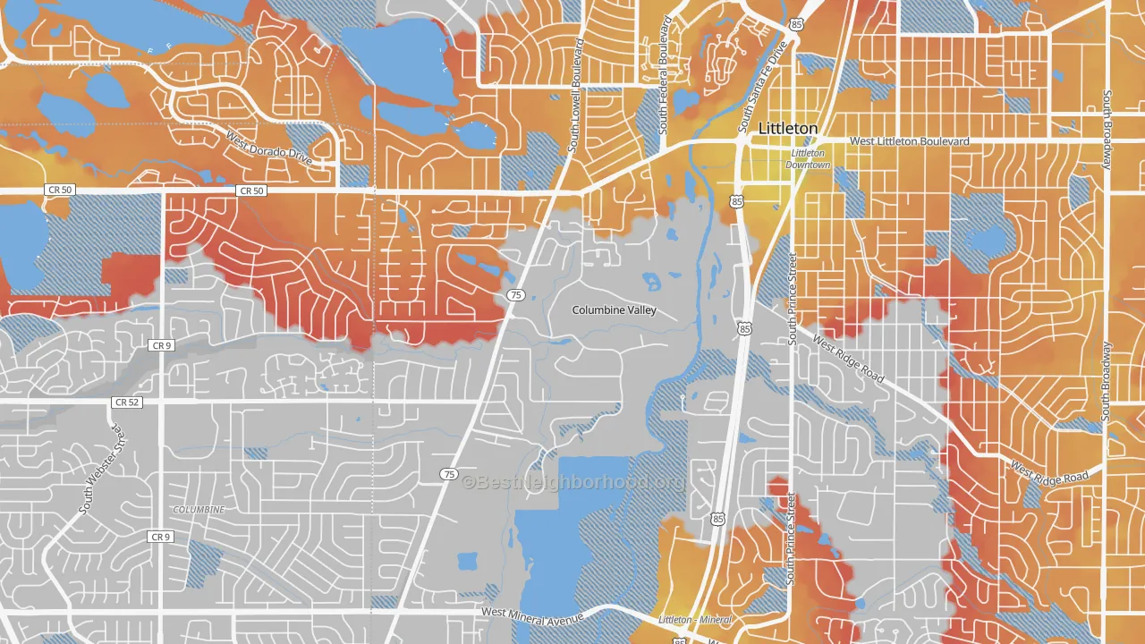 Transit Grade map of Columbine Valley, CO
