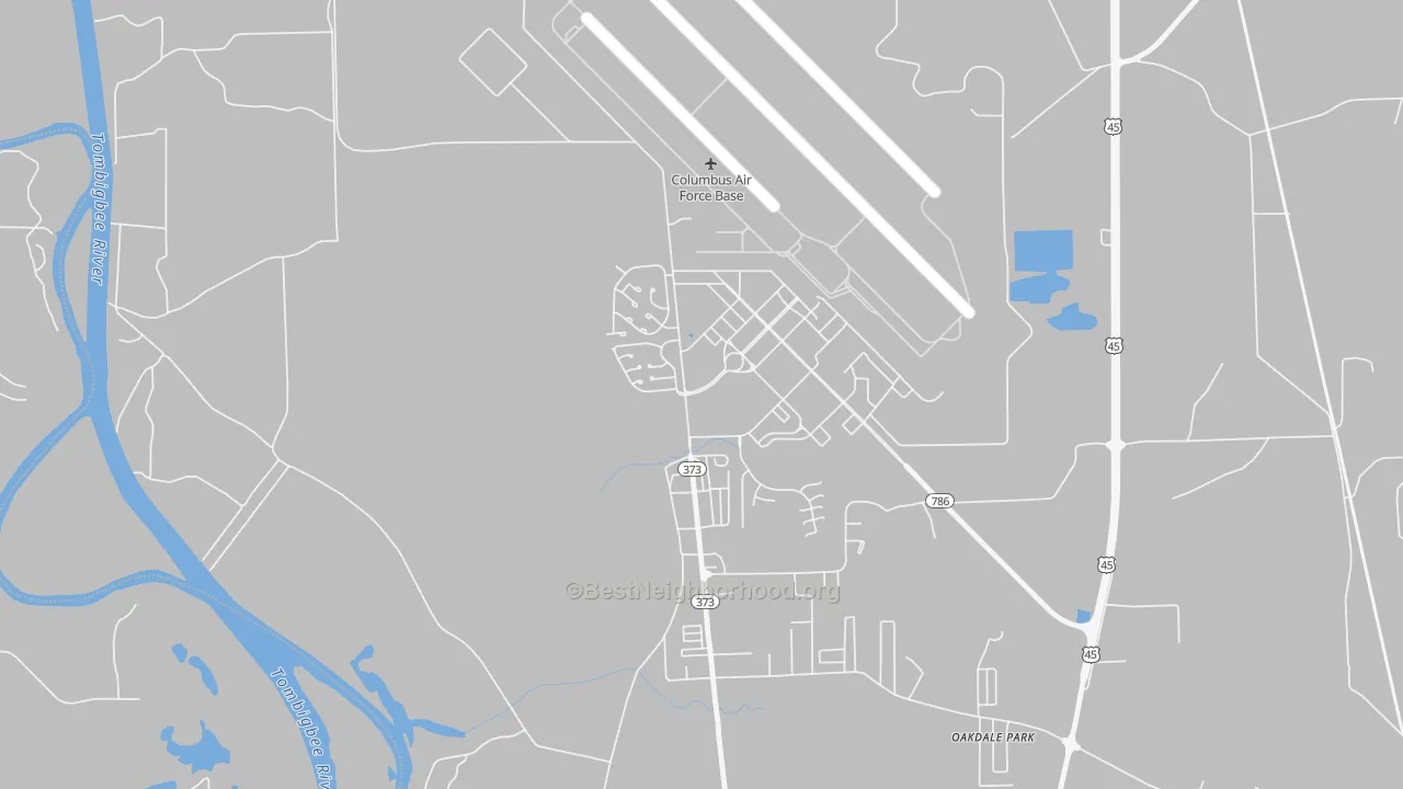 Transit Grade map of Columbus AFB, MS