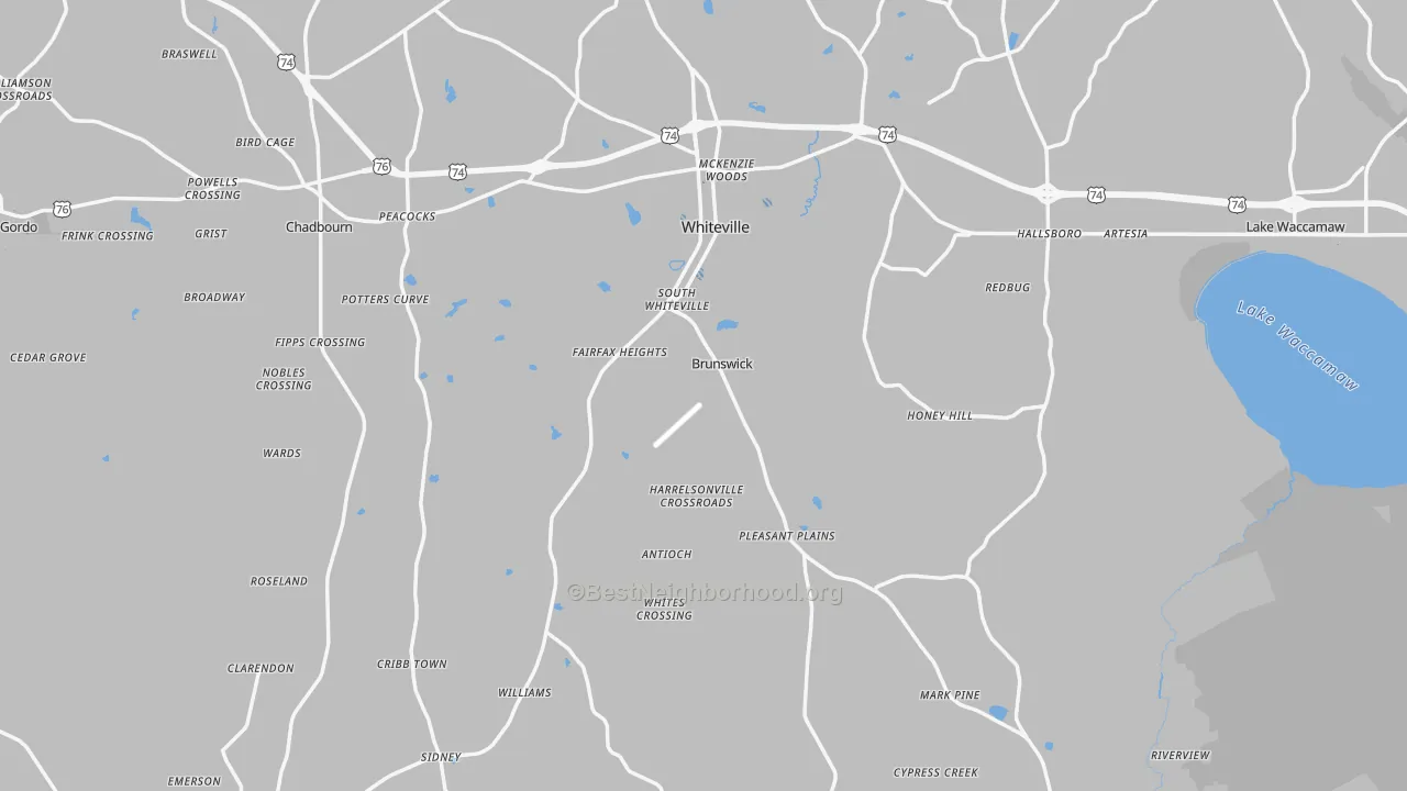 Transit Grade map of Columbus County, NC