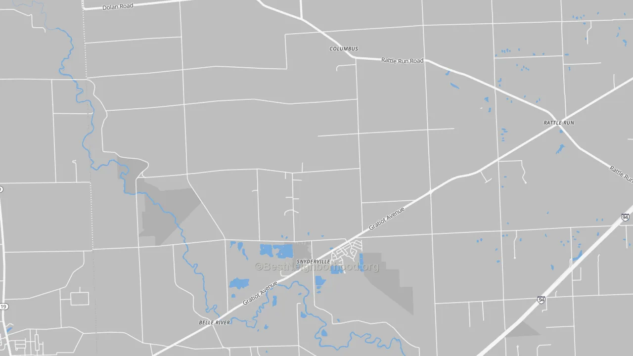 Transit Grade map of Columbus, MI