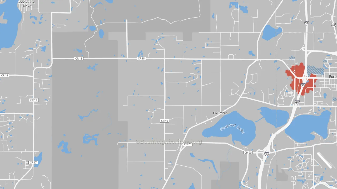 Transit Grade map of Columbus, MN