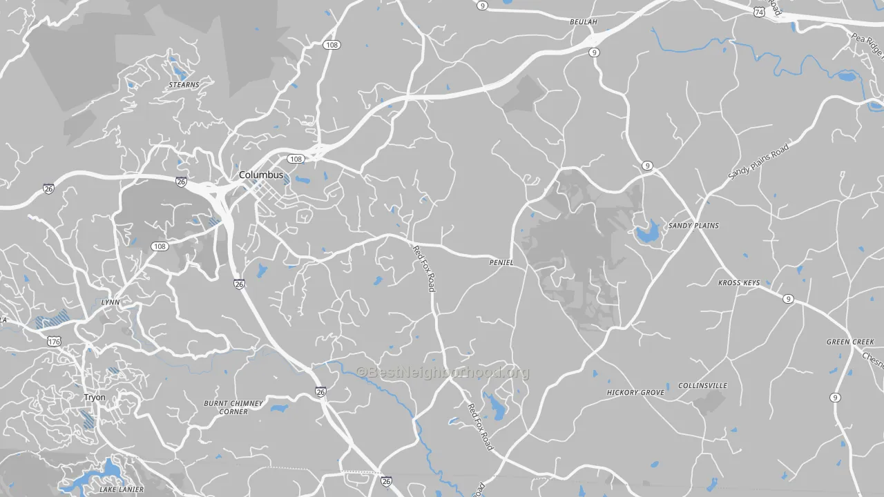 Transit Grade map of Columbus, NC