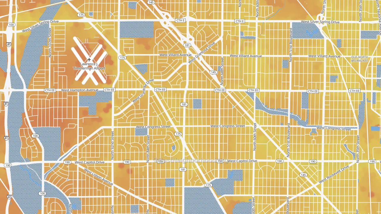 Transit Grade map of Columbus Park, Milwaukee, WI